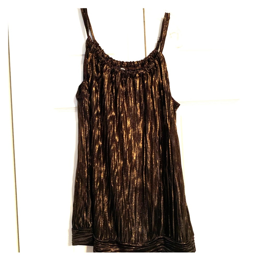 Dressy tank top Glittery Brown.